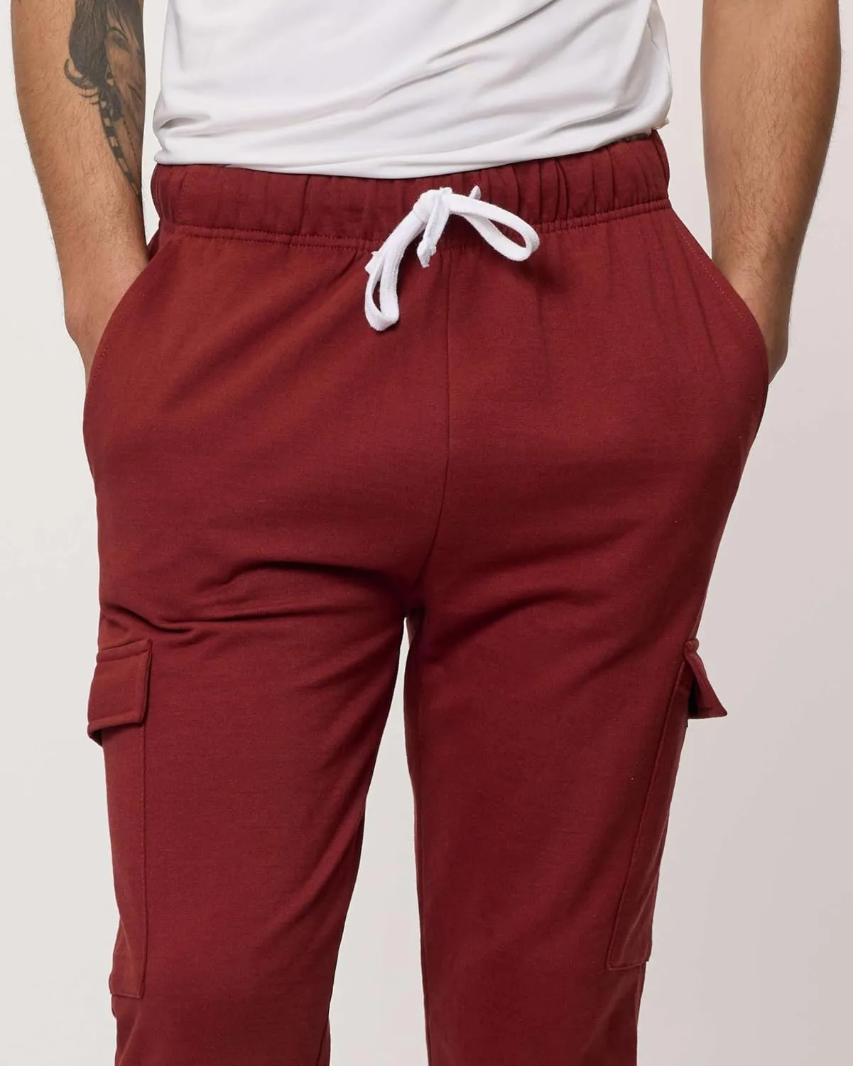 Real Essentials 3 Pack: Men's Tech Fleece Open Bottom Cargo Sweatpants with Pockets (Available in Big & Tall)
