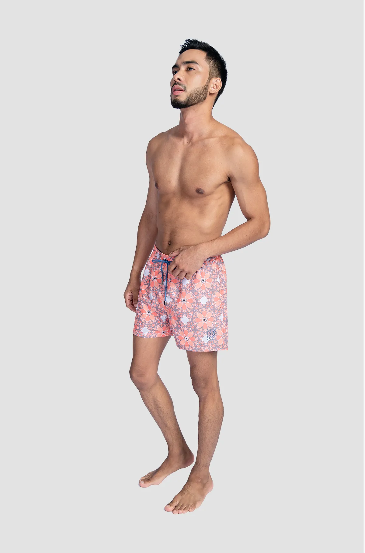 REPREVE ®  Pulao Swim Shorts in Hibiscus Petal Print