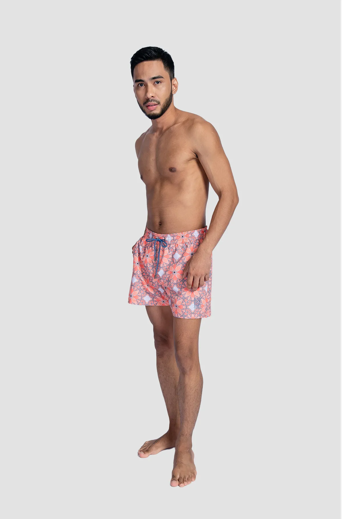 REPREVE ®  Pulao Swim Shorts in Hibiscus Petal Print