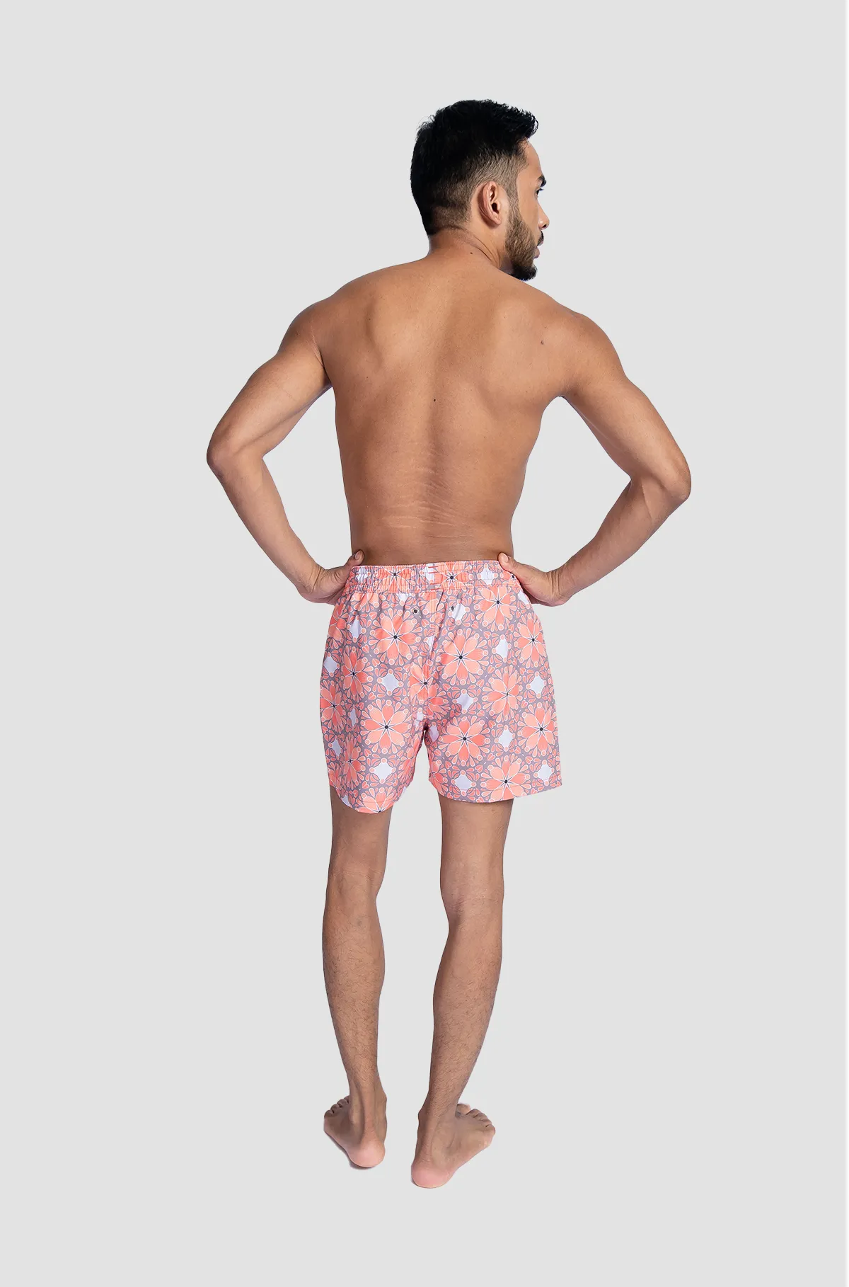 REPREVE ®  Pulao Swim Shorts in Hibiscus Petal Print