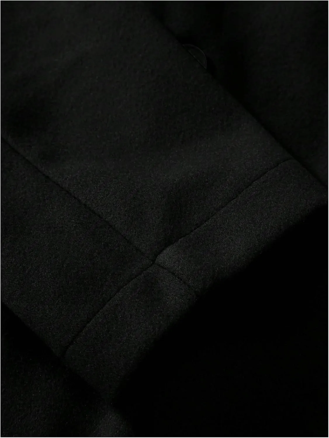 SOLY HUX Men's Lapel Long Sleeve Single Breasted Woolen Overcoat Casual Coat with Pockets