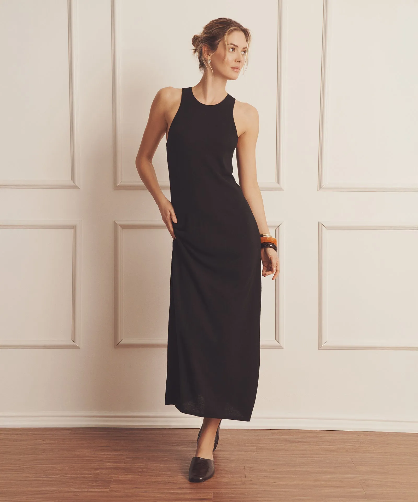 Super Fine Cashmere High Neck Tank Dress
