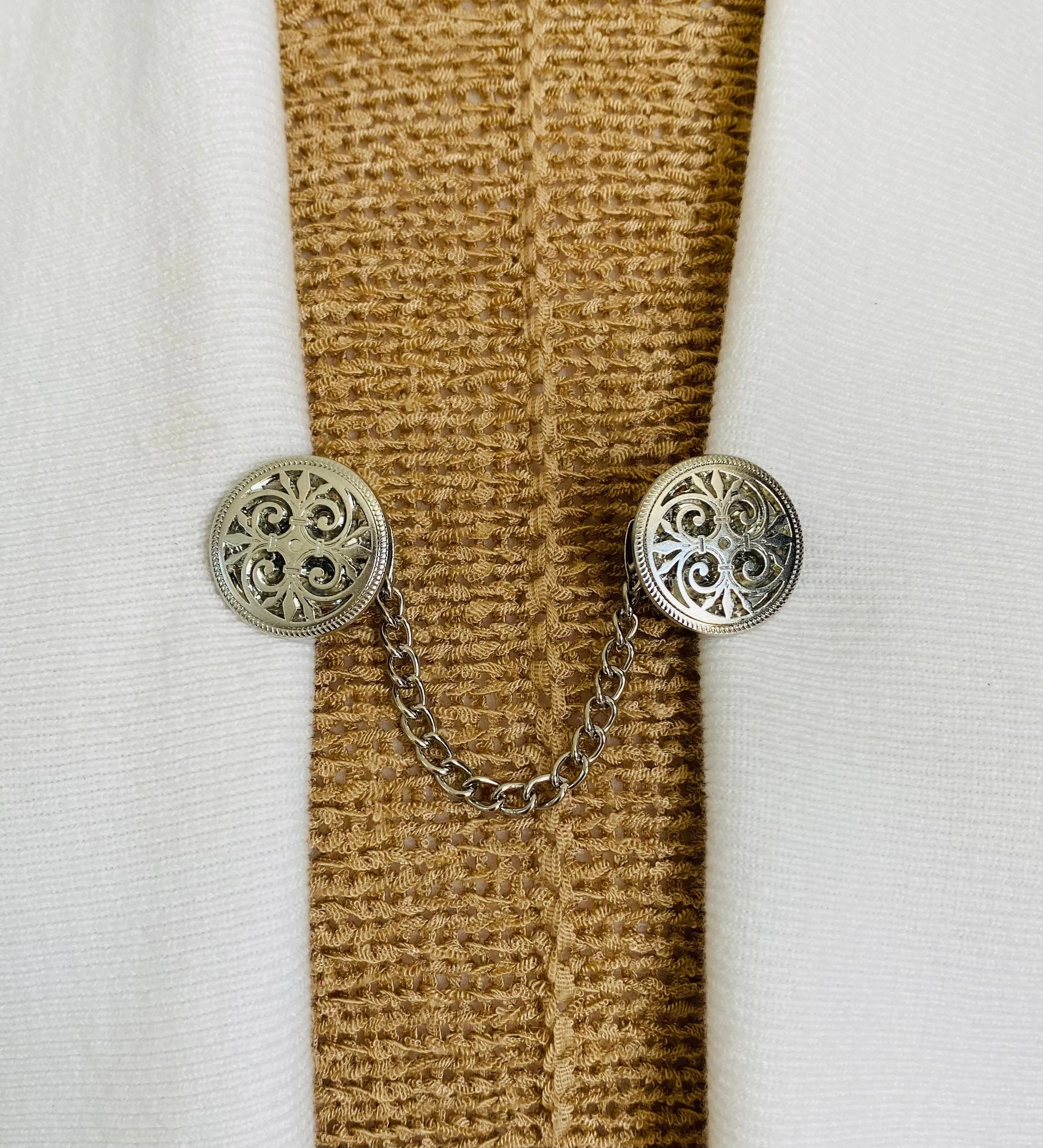 Sweater Clips Silver Chain Celtic Sweater Clip Cardigan Clip Kimono Clasps Silver Sweater Clasp Gift for Mom Gifts for Her by Fabulici