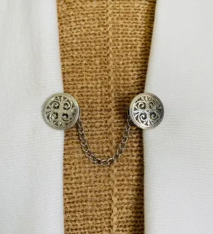 Sweater Clips Silver Chain Celtic Sweater Clip Cardigan Clip Kimono Clasps Silver Sweater Clasp Gift for Mom Gifts for Her by Fabulici