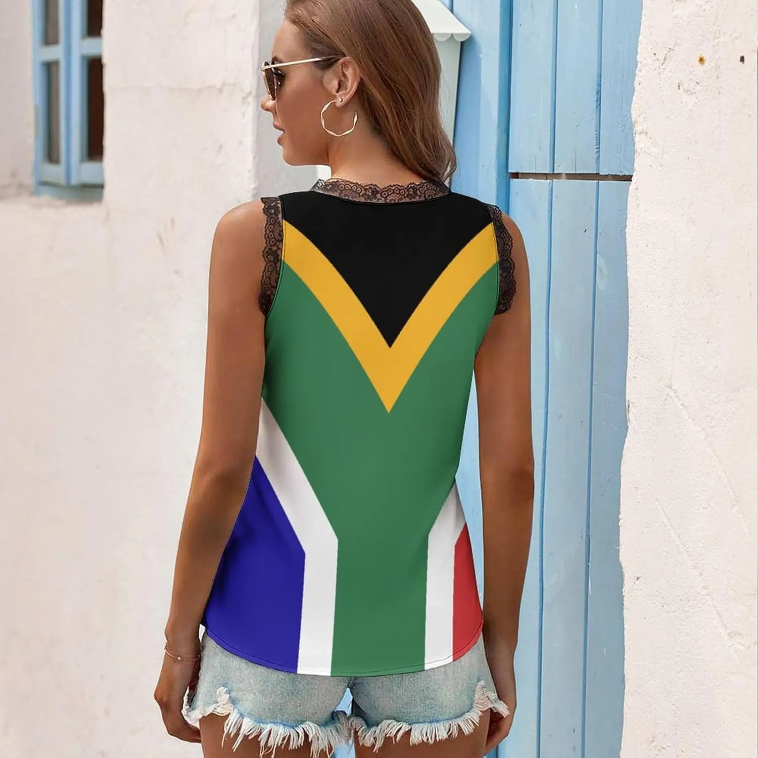 TAIZIYEAH South African Flag Tank Top Womens Sundress Casual Summer Sexy Beach Clothes 2023