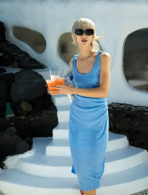 Trixie Textured Knot Strap Midi Dress