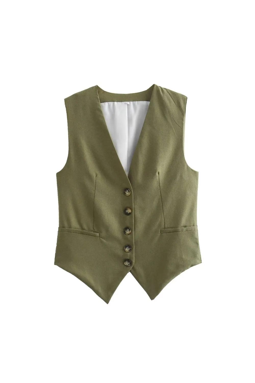 'Valentina' Solid Color Minimalist Vest & Pants Set