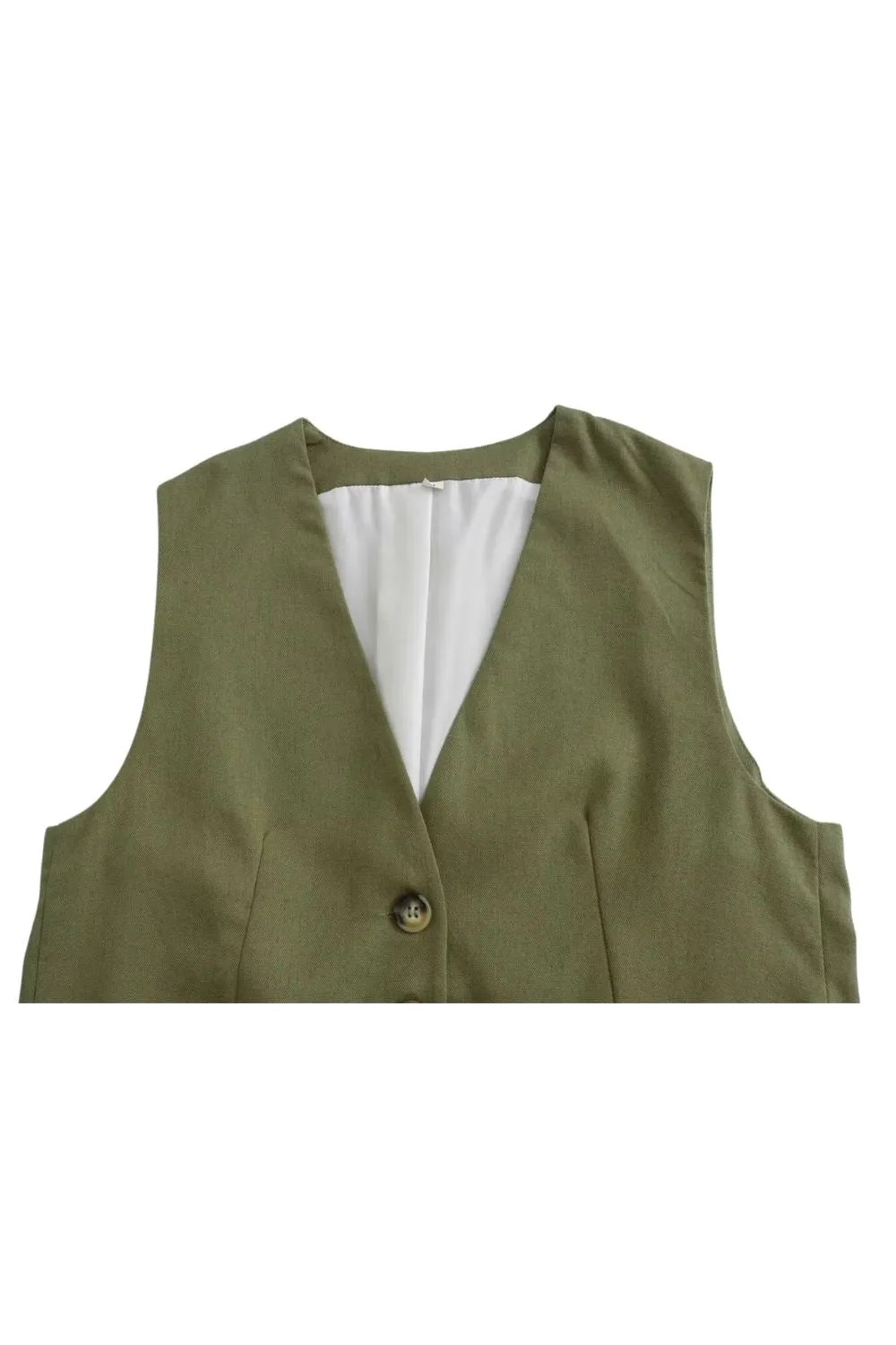 'Valentina' Solid Color Minimalist Vest & Pants Set
