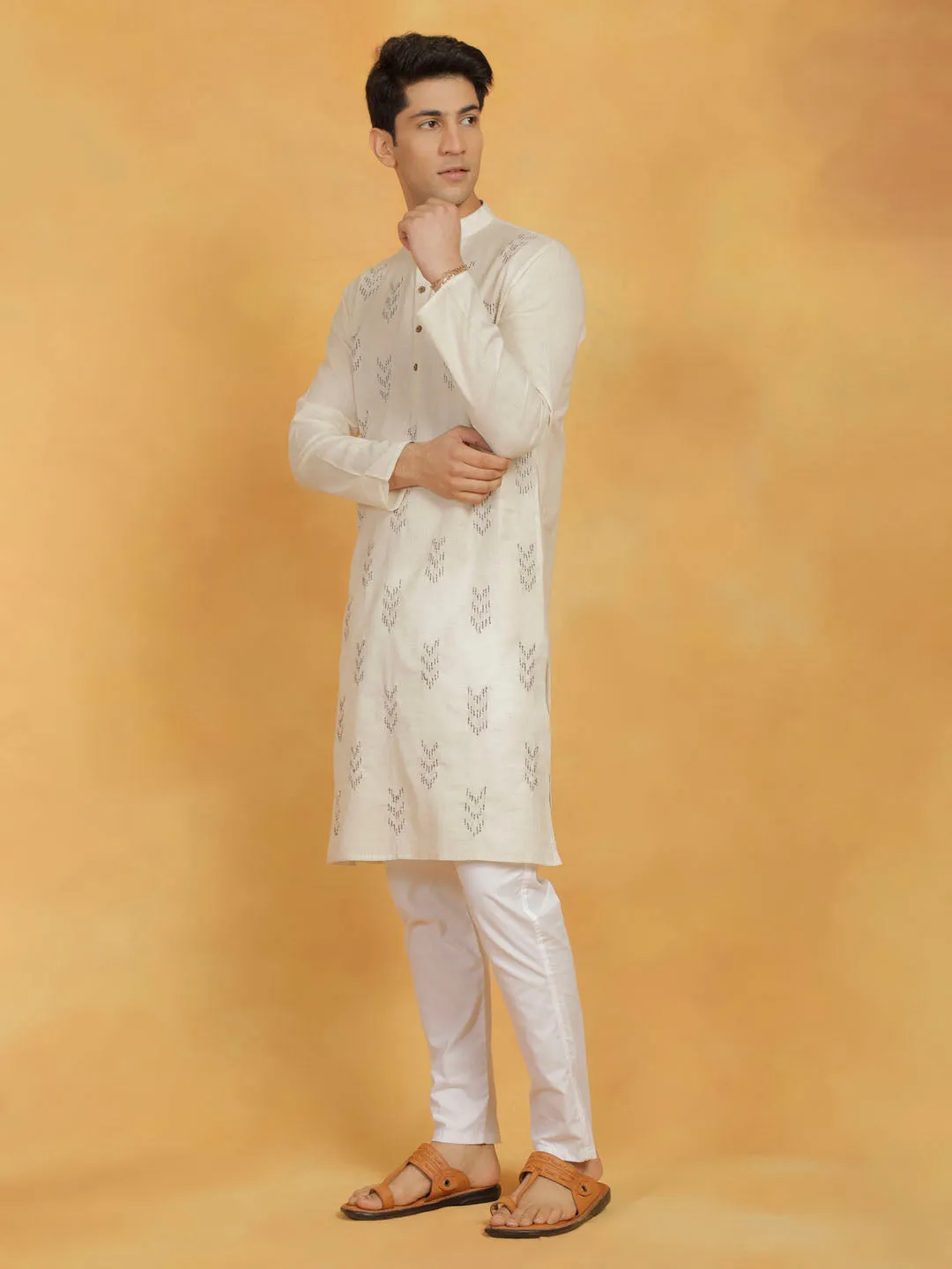 Vastramay Men's Cotton Kurta Pyjama Set