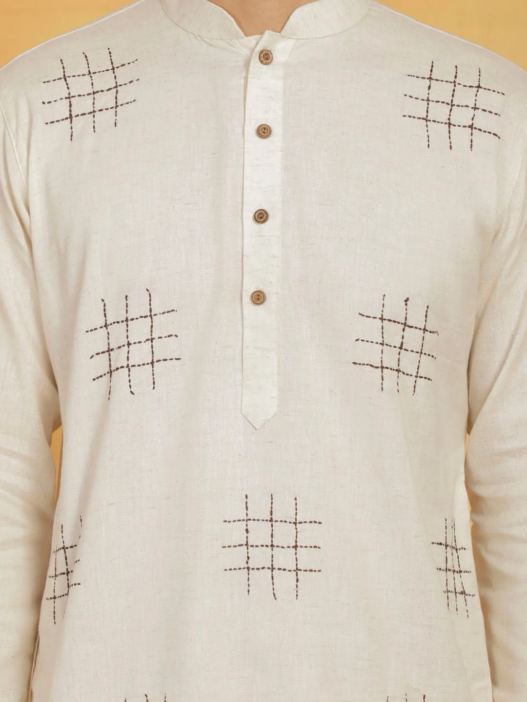 Vastramay Men's Cotton Kurta Pyjama Set