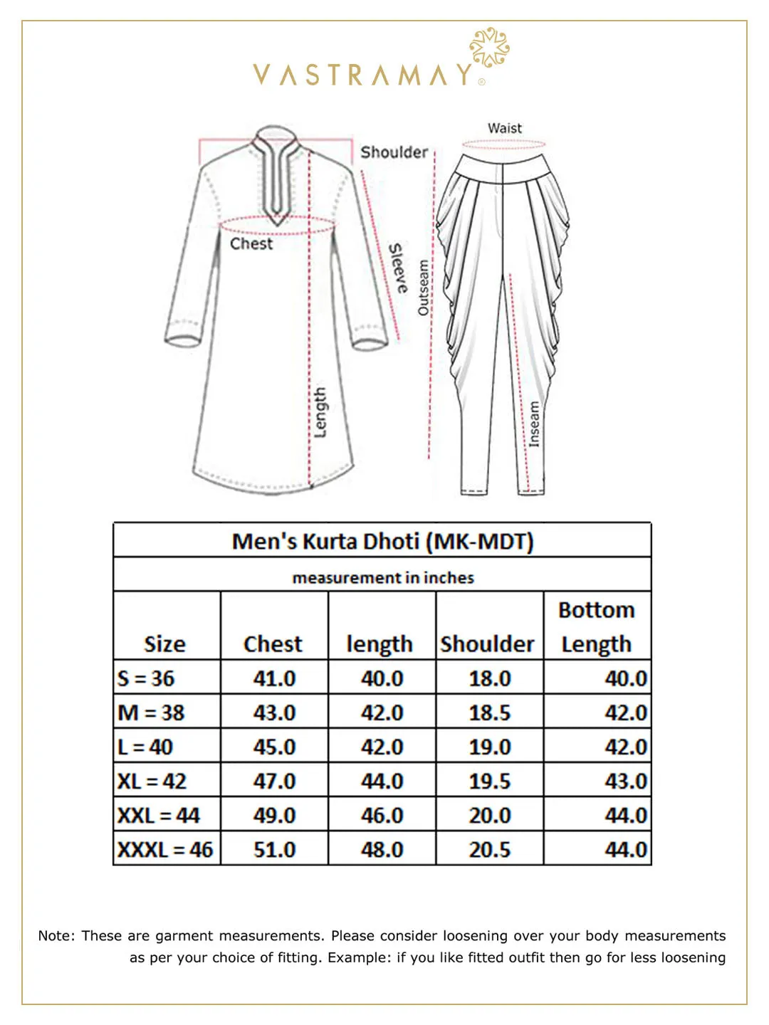 VASTRAMAY Men's Maroon Silk Blend Kurta Dhoti