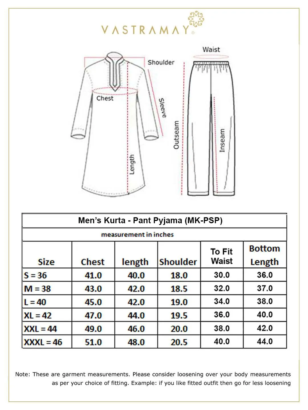 VASTRAMAY Men's Mustard Pathani Suit Set