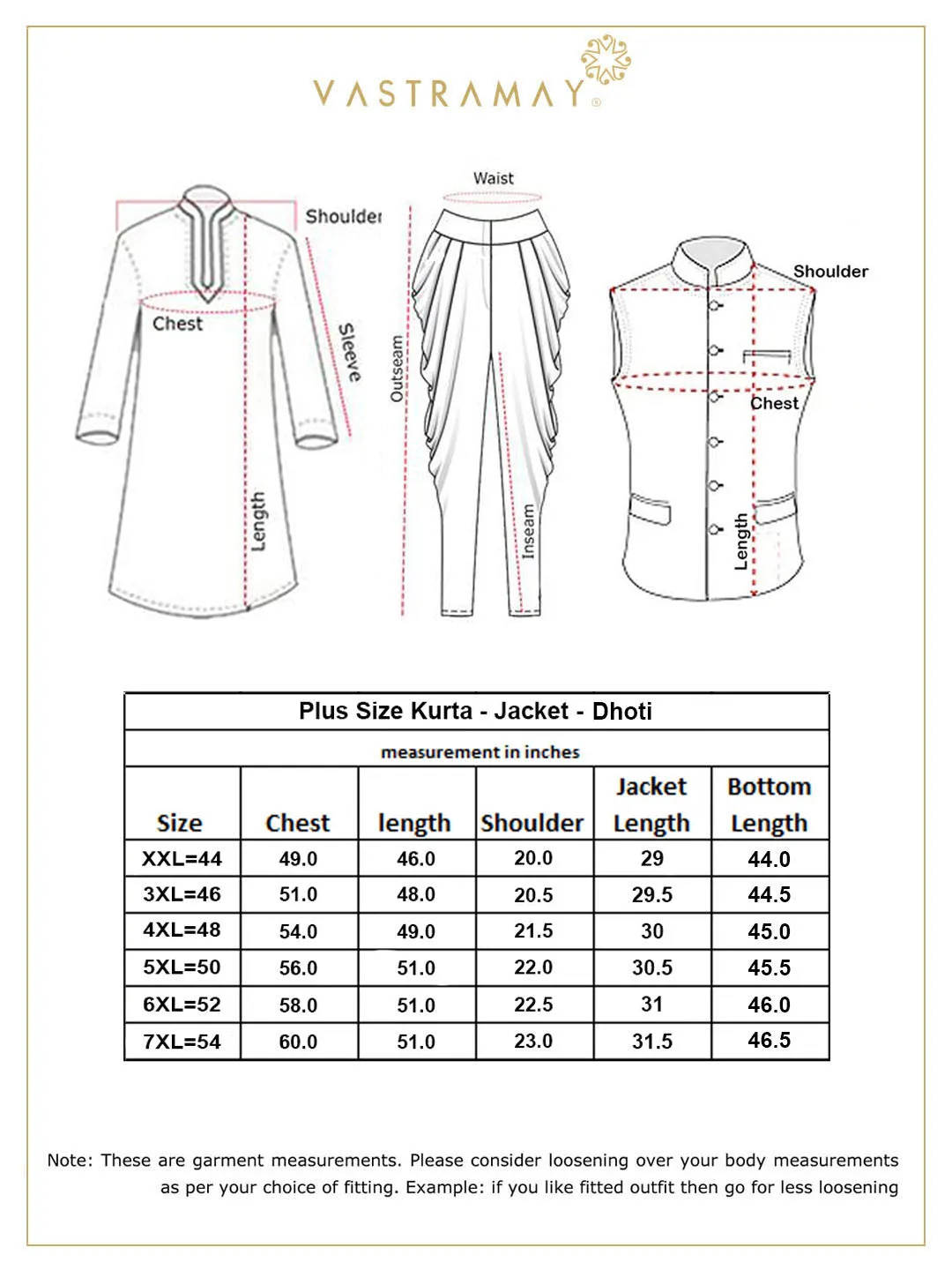 Vastramay Men's Orange & White Kurta Set