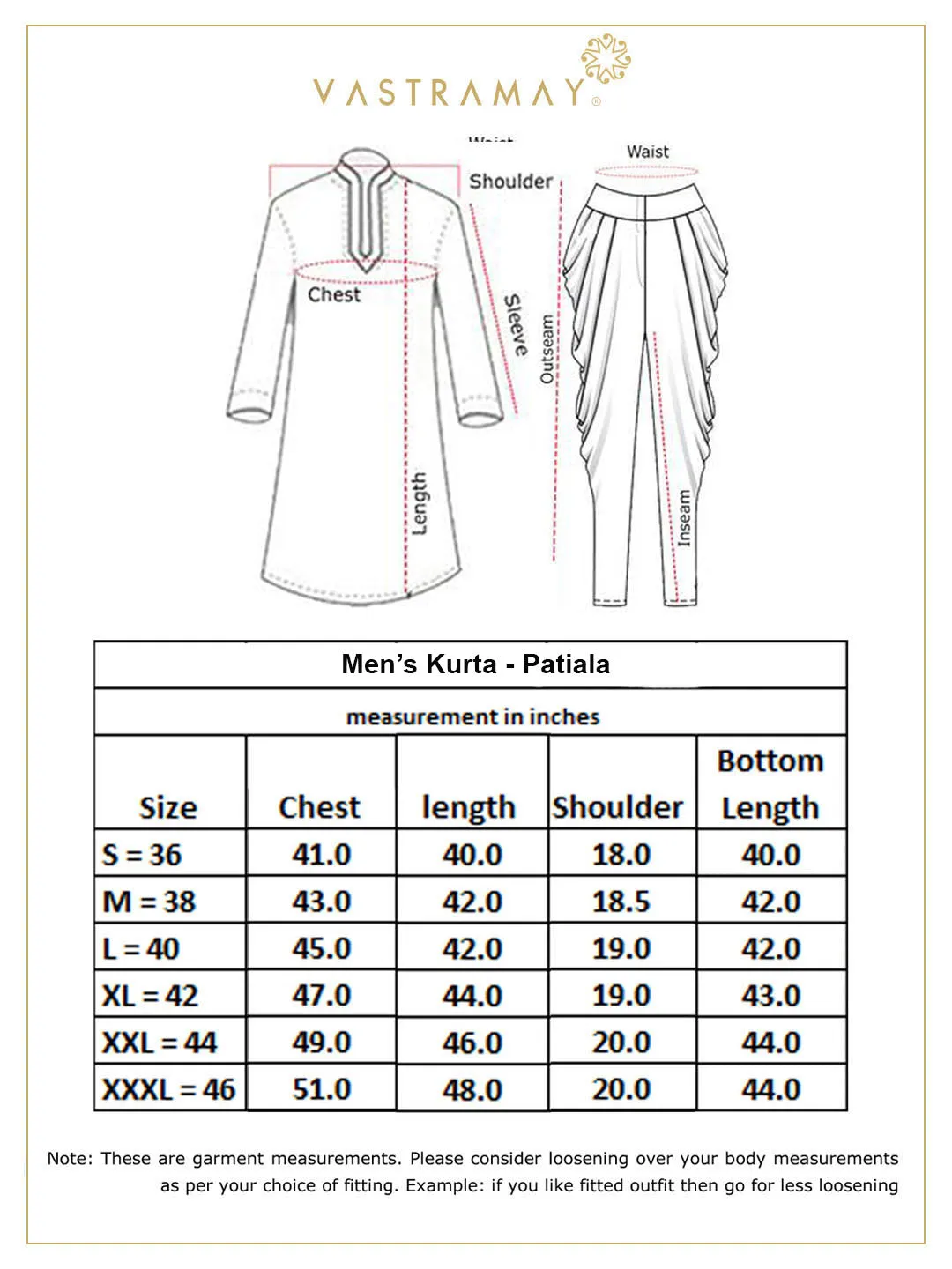 VASTRAMAY Men's Yellow Cotton Kurta-Patiala Set