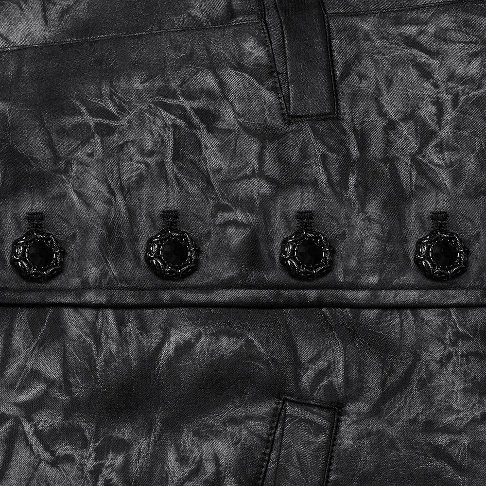 Victorian Gothic Vest with Ruffled Jacquard Design