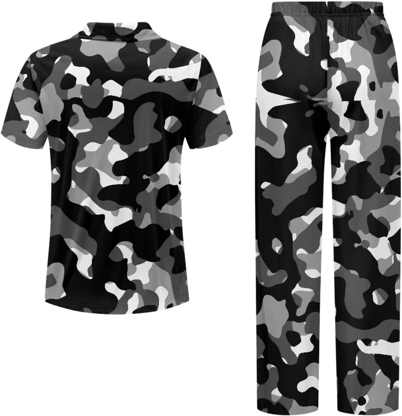 Women's Pajama Sets Short Sleeve Sleepwear with Long Pants Soft Button Down Loungewear with Pockets Nightwear Set