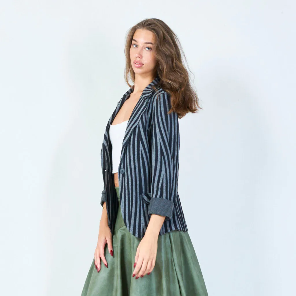 Zebra print blazer with button details wholesale